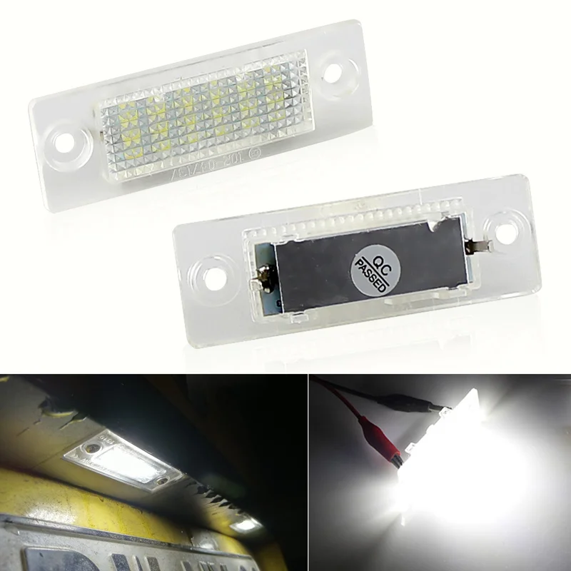 

2pcs LED License Number Plate Light Lamp White Canbus For VW TRANSPORTER T5 CADDY TOURAN Golf Passat Super Bright