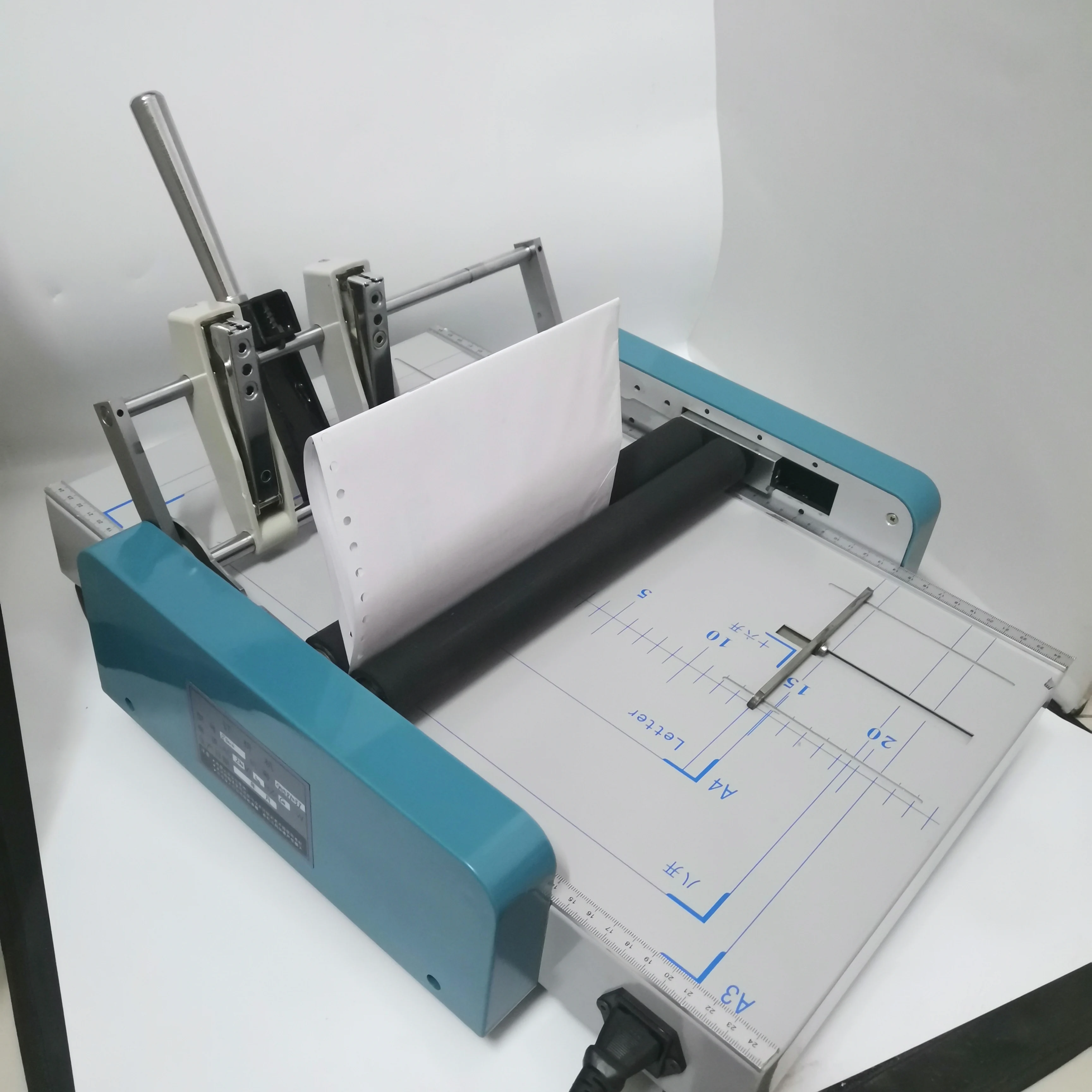 Manual A3 Paper Booklet Riding Saddle  Stapler Pamphlet Broshure Binding & Folding Machine 220V