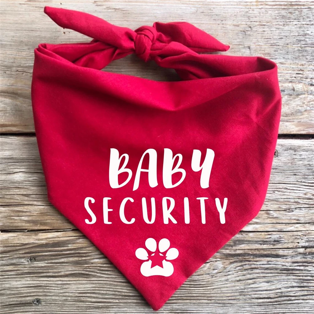 Custom Text Dog Bandana Baby Security Pregnancy Announcement, Baby Announcement, Photos Card Sign, Boho Natural Paw Print Pet,