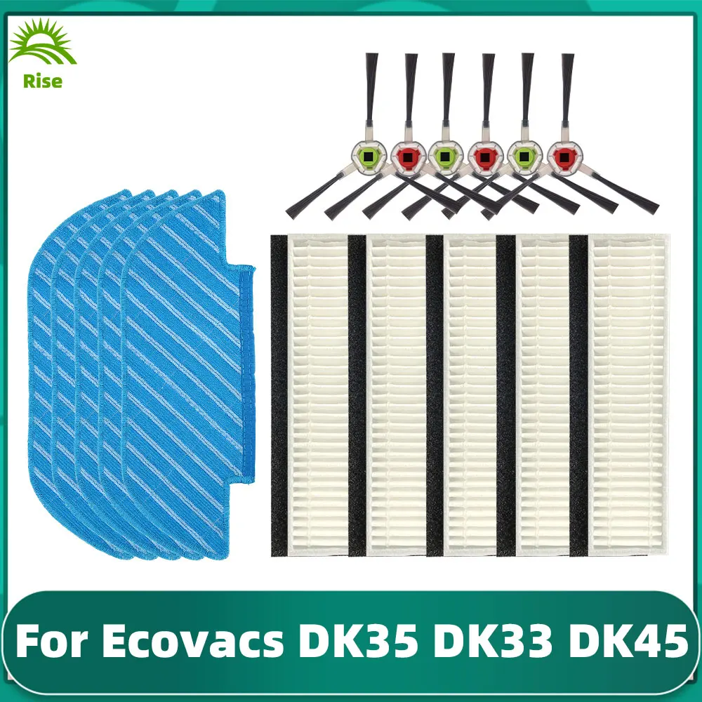 Szczotka boczna Hepa filtr końcówki do mopa Rag Kit odkurzacz Robot części zamienne akcesoria do Ecovacs DK35 DK33 DK45 DK36