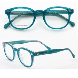 Vintage Women Optical Glasses Frames Men Round Eyeglasses Frames Blue Acetate Fashion Prescription Rose Red Spectacles Fashion