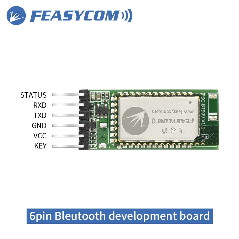 Feasycom 6pin Serial Port Module Dev Board for CSR8811 Bluetooth 5.2 Amplifier Module Long Range Data Transmission