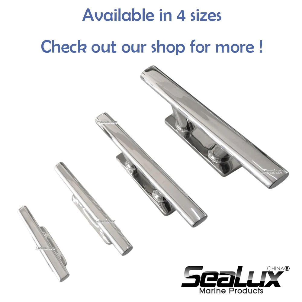 Sealux Oval cleat Extra Large Deluxe cleat Marine Grade Stainless Steel 316 Hardware Boat accessories for Boat Yacht Fishing