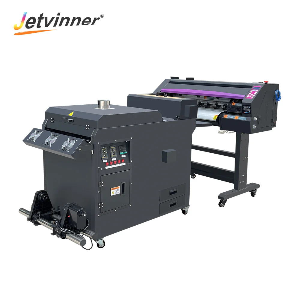 Jetvinner A1 60cm DTF Printer With Double XP600 Print Head With Powder Shaking Machine For T-shirt Printing Machine DTF Printer