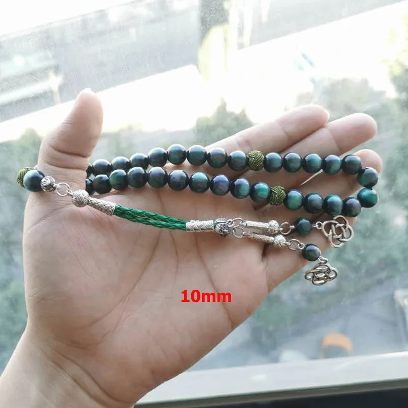 الراتنج الأخضر تسبيح مسلم سبحة صلاة مصباح العربية موضة سوار هدية اكسسوارات الإسلامية التركية مجوهرات الموضة