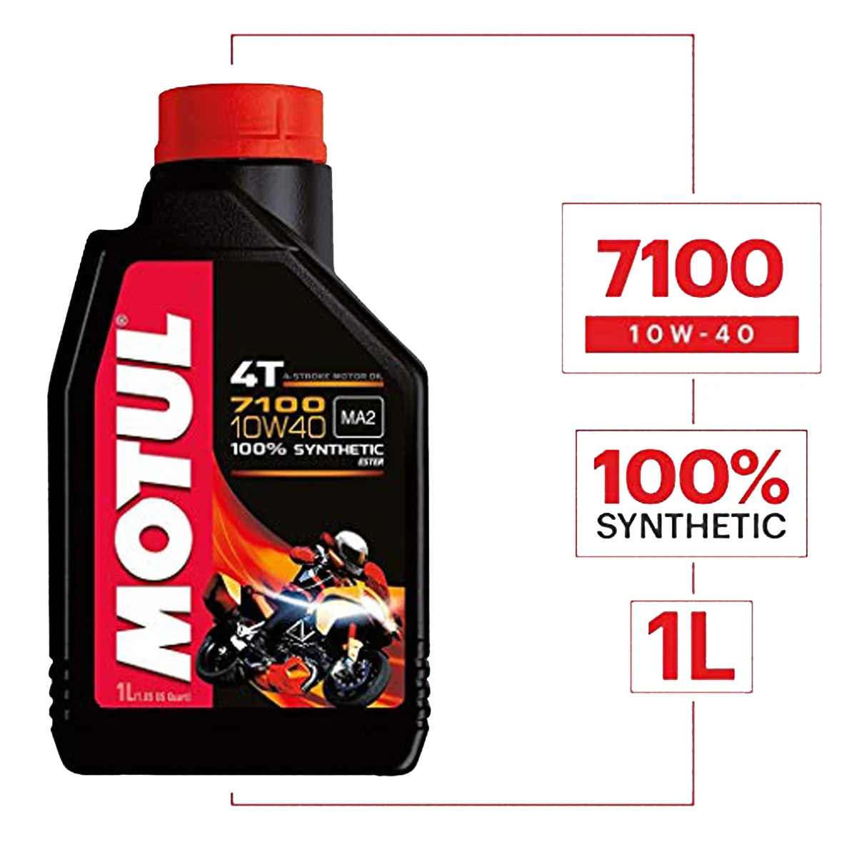 Motul 104091 motorcycle oil 7100 4t 10w40 1litre synthetic motor lubricant motorcycle motorcycle