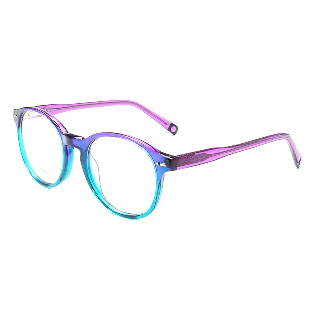 Women Vintage Round Fashion Eyeglasses Frames Men Retro Glasses Frames Popular Spectacles Prescription Eyewear Red Purple Yellow