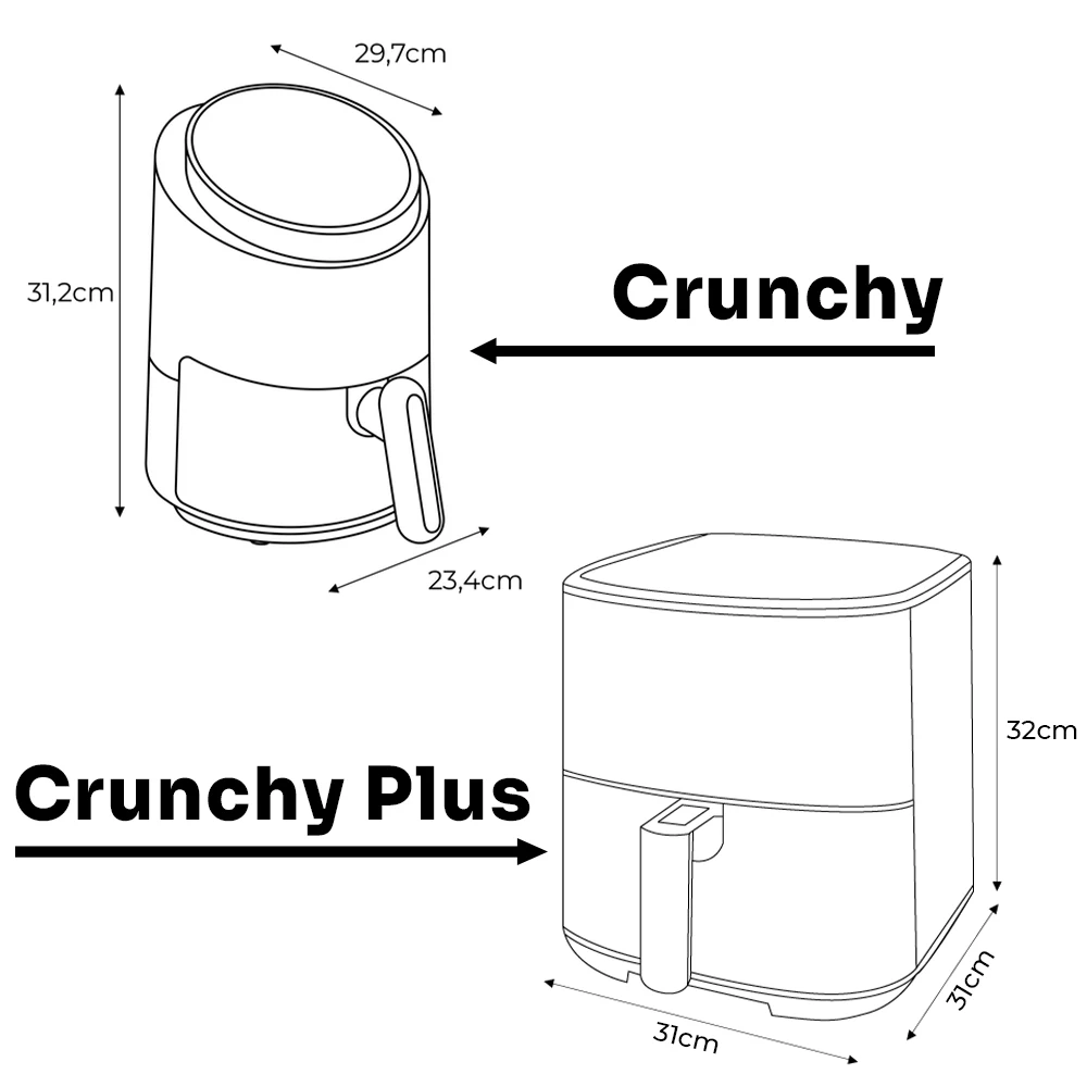 Mellerware-fritadeira de ar crocante! Com capacidade de 1.5l ou 5.5l. Temperatura ajustável 80-200 °c, programável, fritadeira elétrica livre de óleo, fritadeira de ar modelo 2022, tátil, multifunções, forno saudável profissional