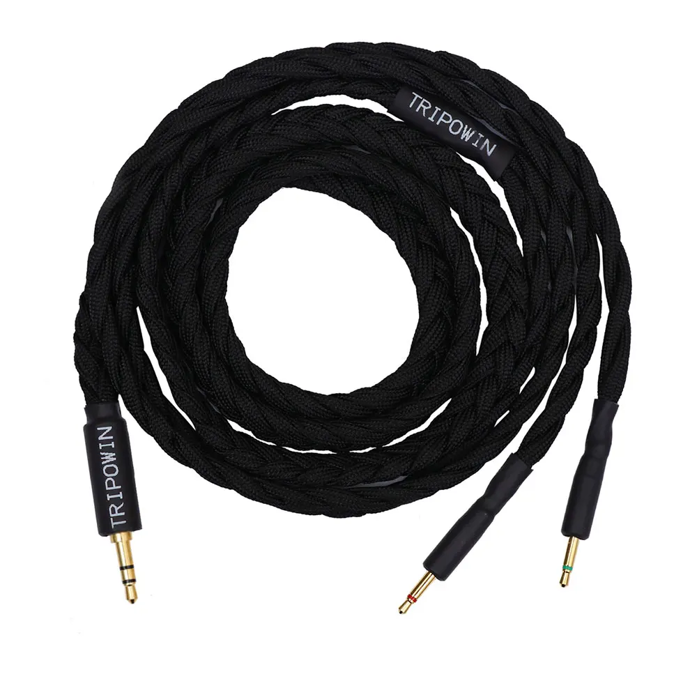 Vorbestellung Tripowin GranVia 26AWG 36 Stränge x 4-adriges handgefertigtes Kopfhörer-Ersatzkabel für HD650 HD580 HD800 ANANDA Schwarz – Detail 5