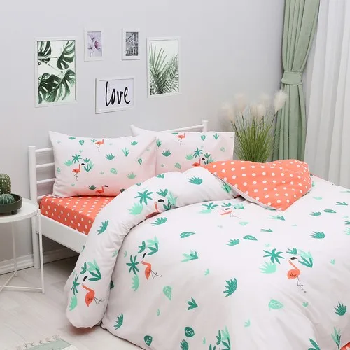 SIRMAK Double Duvet Cover Set - Flamingo, Fast Shipping from Turkey