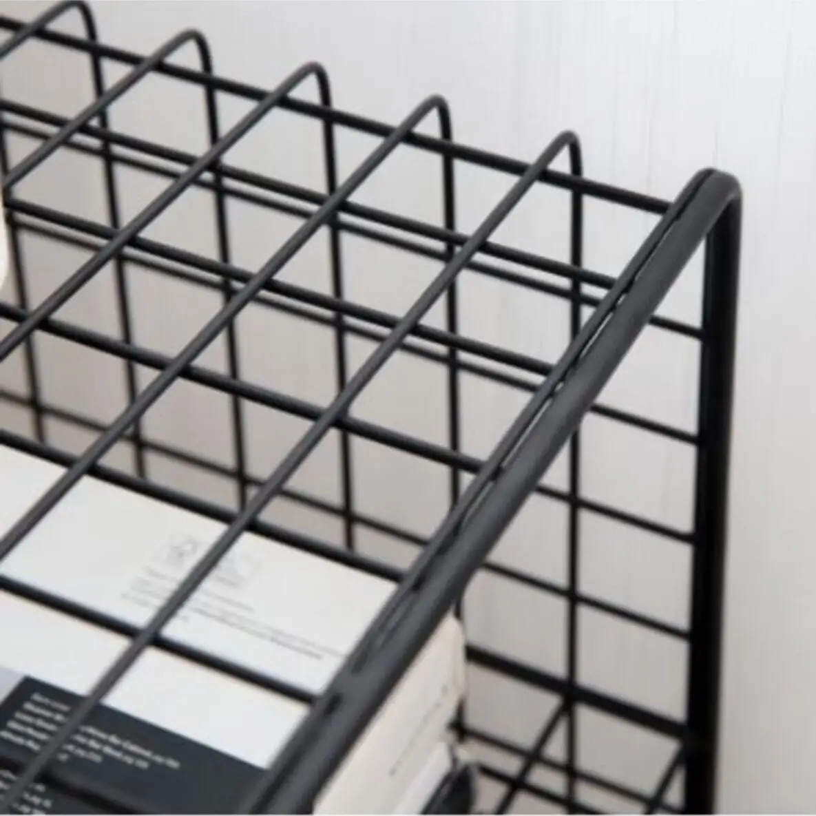 Metal Coffee Table İskandinav Model Cage Wire Floor Standing Rack Bedside Rack Book Storage Organizer WD108