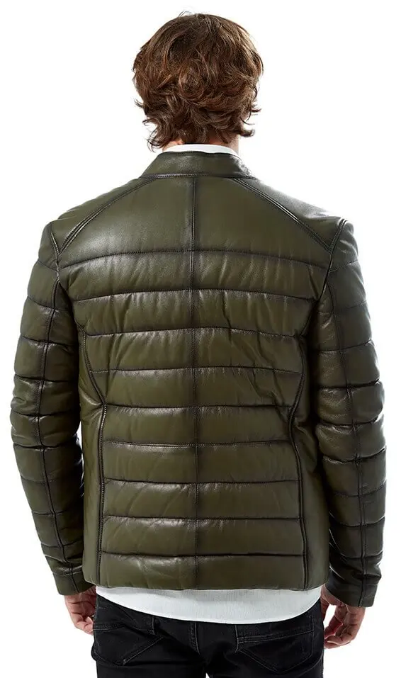 Xanh Bơm Hơi Nam Phối Da Orjinal Da Cừu Thu Đông 2022 Biker Slim Size Lớn VintageTürkiye