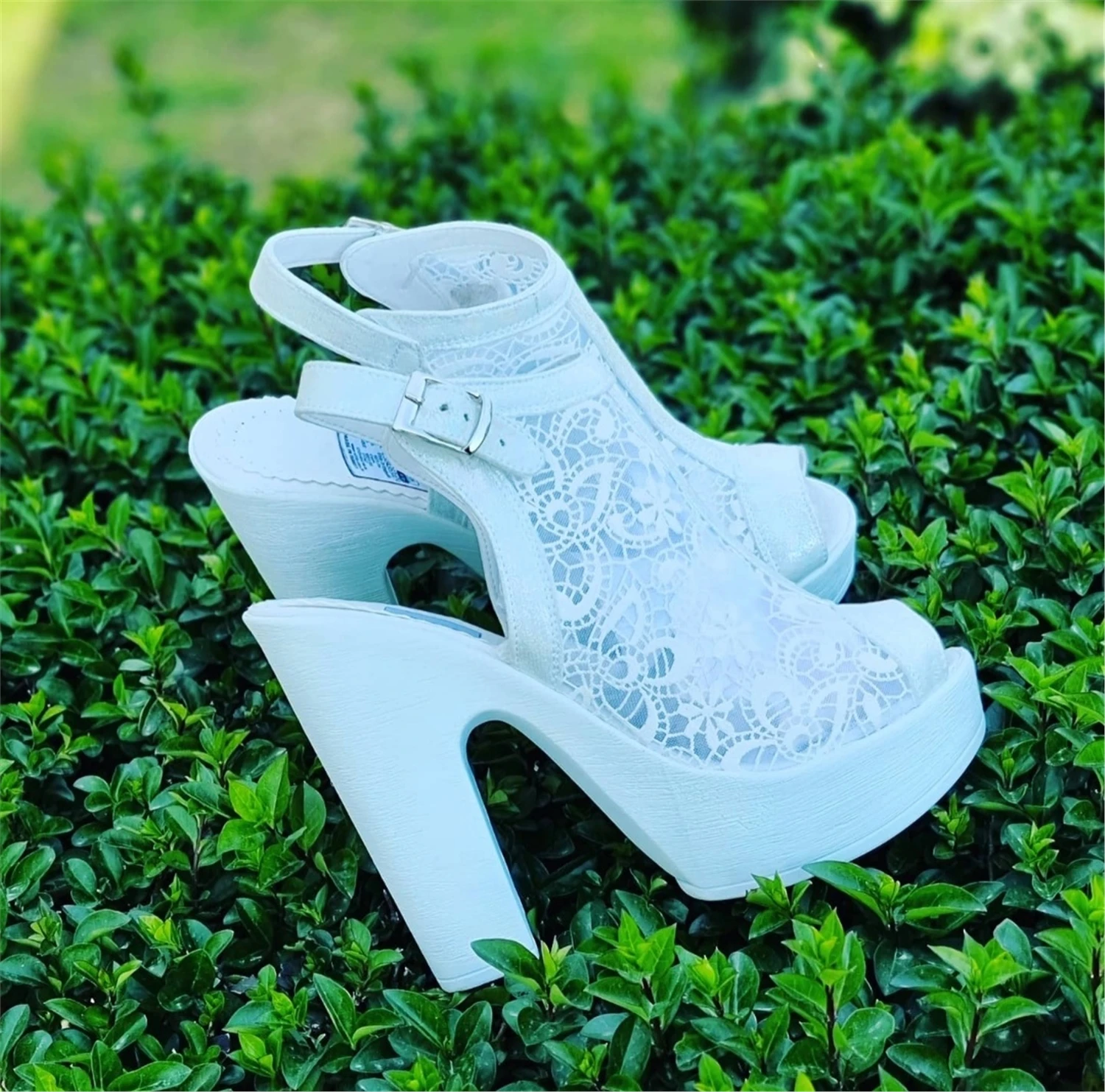 

Stilo Shoes Heels Bridal Shoes 13CM Heel Luxe Lace Women Bridal Wedding Party Heels Lace Sandals Open Sandal Shoes Heels Bride