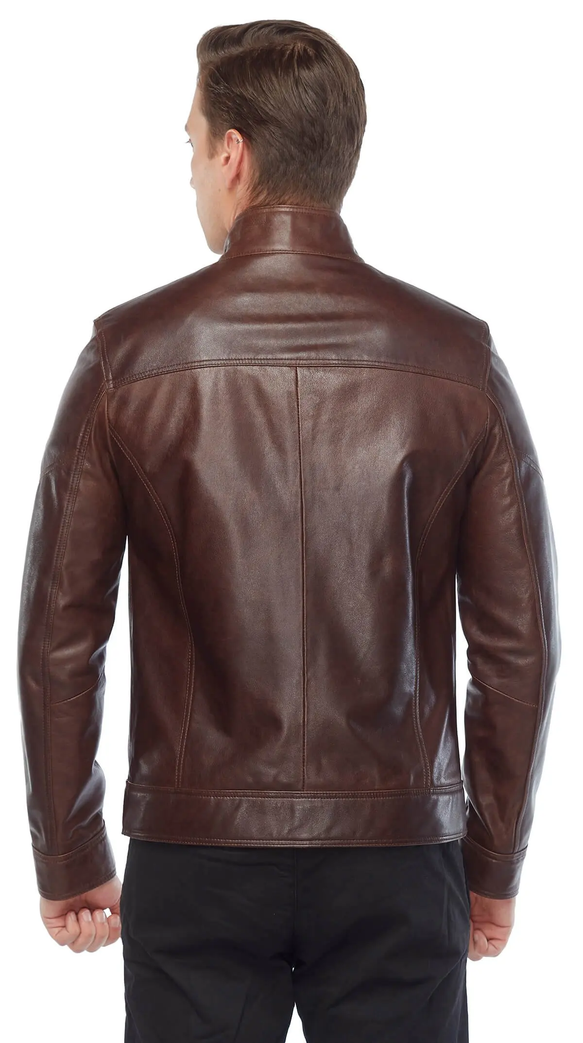 Addo maschio cappotto in vera pelle caffè originale pelle di agnello autunno inverno 2022 Biker Slim Large Size VintageTürkiye