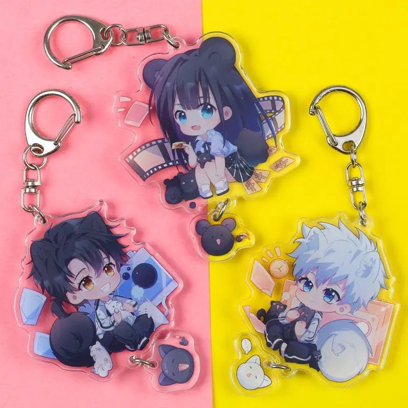 3pcs Anime Time Agent Cheng Xiaoshi Lu Guang Cosplay Acrylic Keychain Cute Bag Pendant Decoration Cartoon Toys Keyring Jewelry