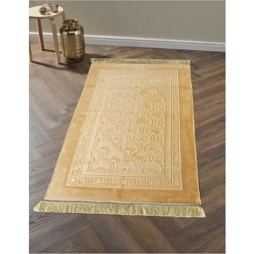 Altınoluk Skinned Plush Secceda Yellow Islamic Muslim prayer state of Mecca Medina Arab dubai turk pakistan 80x120 cm leather sole