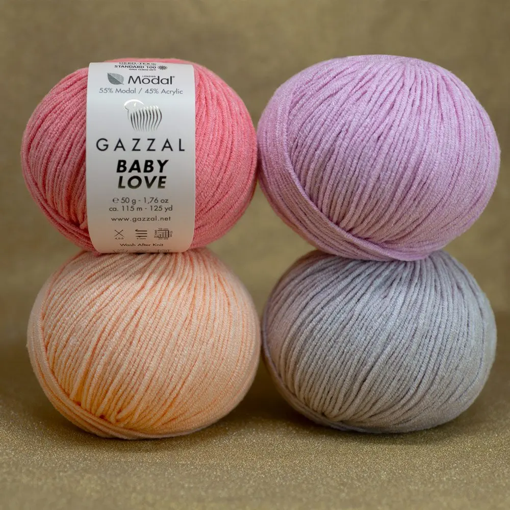 Gazzal Baby Love Ball Hand Knitting Yarn, 50 grams 115 meters, Modal, Acrylic, Crochet, Clothes, Sport, Cardigan, Blouse, Quality, Hobby, Knit,