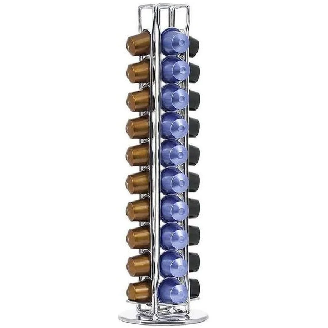 Stainless Steel Rotary Nespresso Coffee Capsules 40 Dispenser Holder