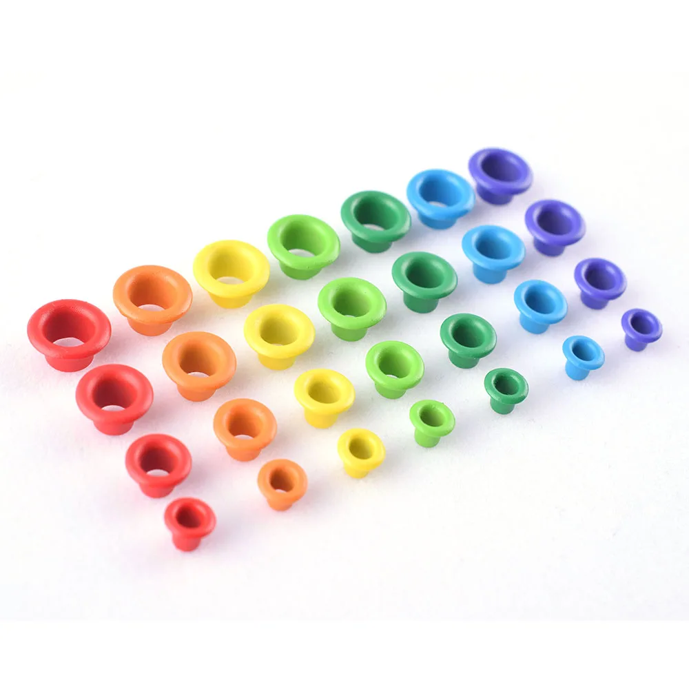 Metal Eyelets Colorful Grommet Rivets Sewing Eyelets Rainbow 7 Color Round Hole Grommets Leather craft Accessories DIY Clothing