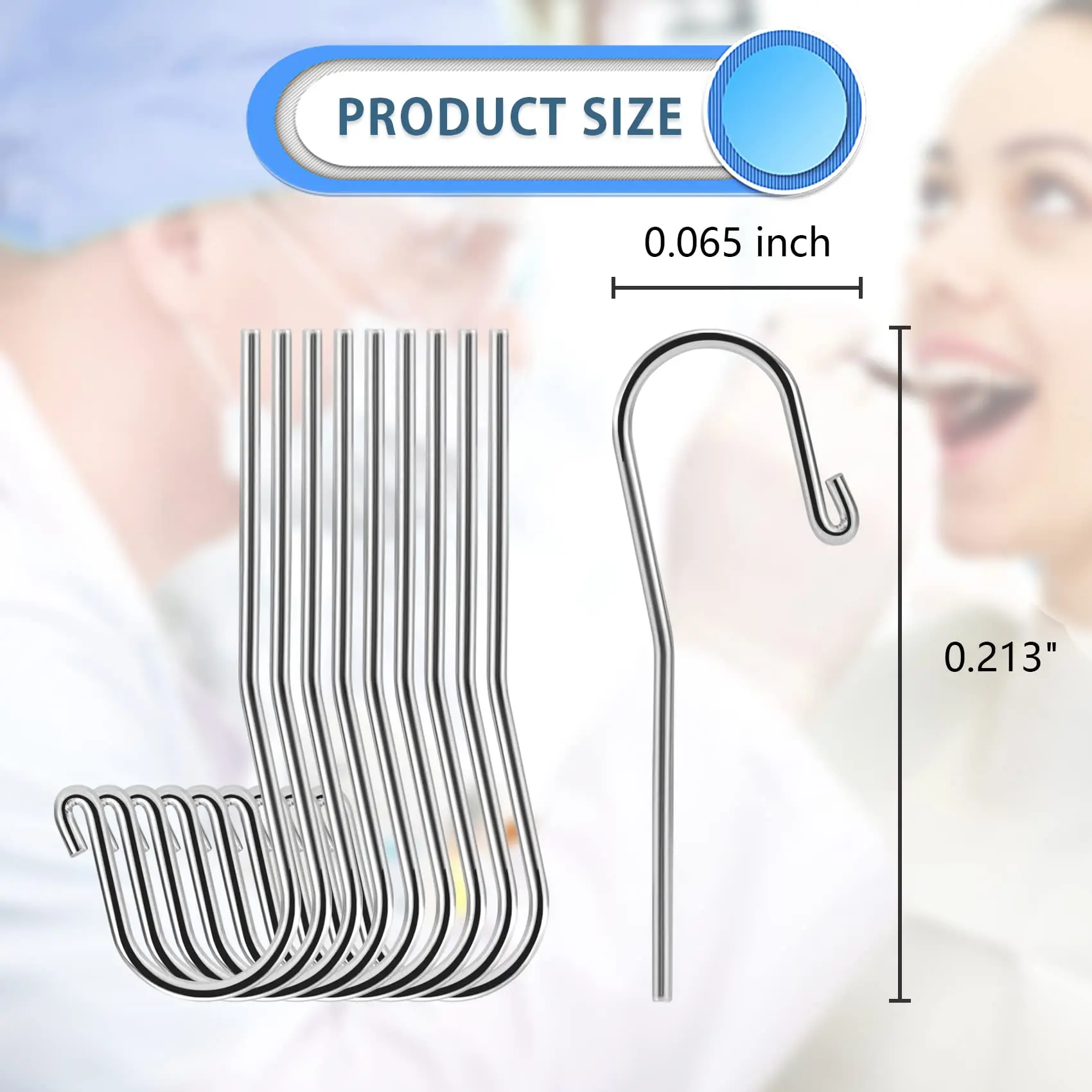 10Pcs Dental Lip Hooks for Apex Locator, Stainless Steel Tester Endo Instrument Tools Used for Dental Clinic, Lab Equipment