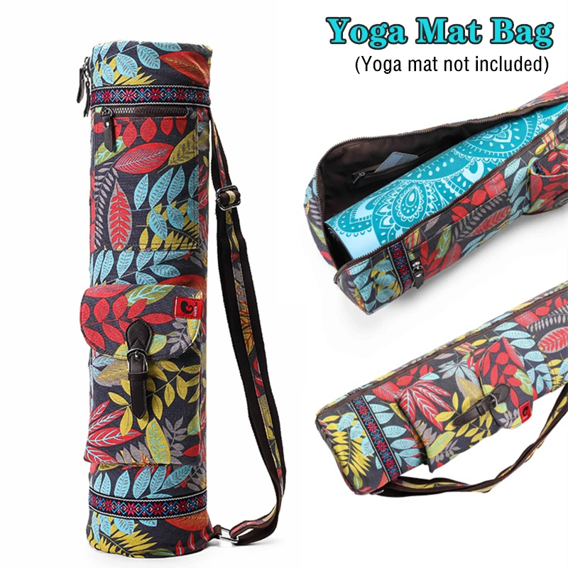 5 Colors Printed Yoga Bag Portable Sports Mat Bag Pilates Mat Backpack Fitness Dance Gym Mat Cover