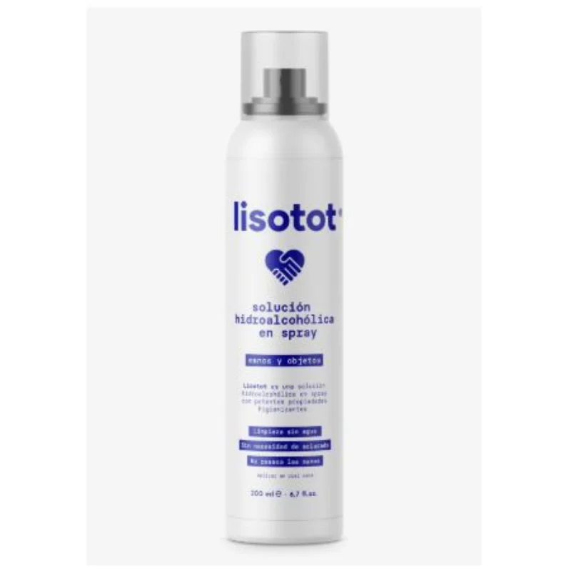 LISOTOT SPRAY, Hydroalcohol, cleaning, hand spray, clothing objects and surfaces, Registered in dermocosmetics, hygiene,