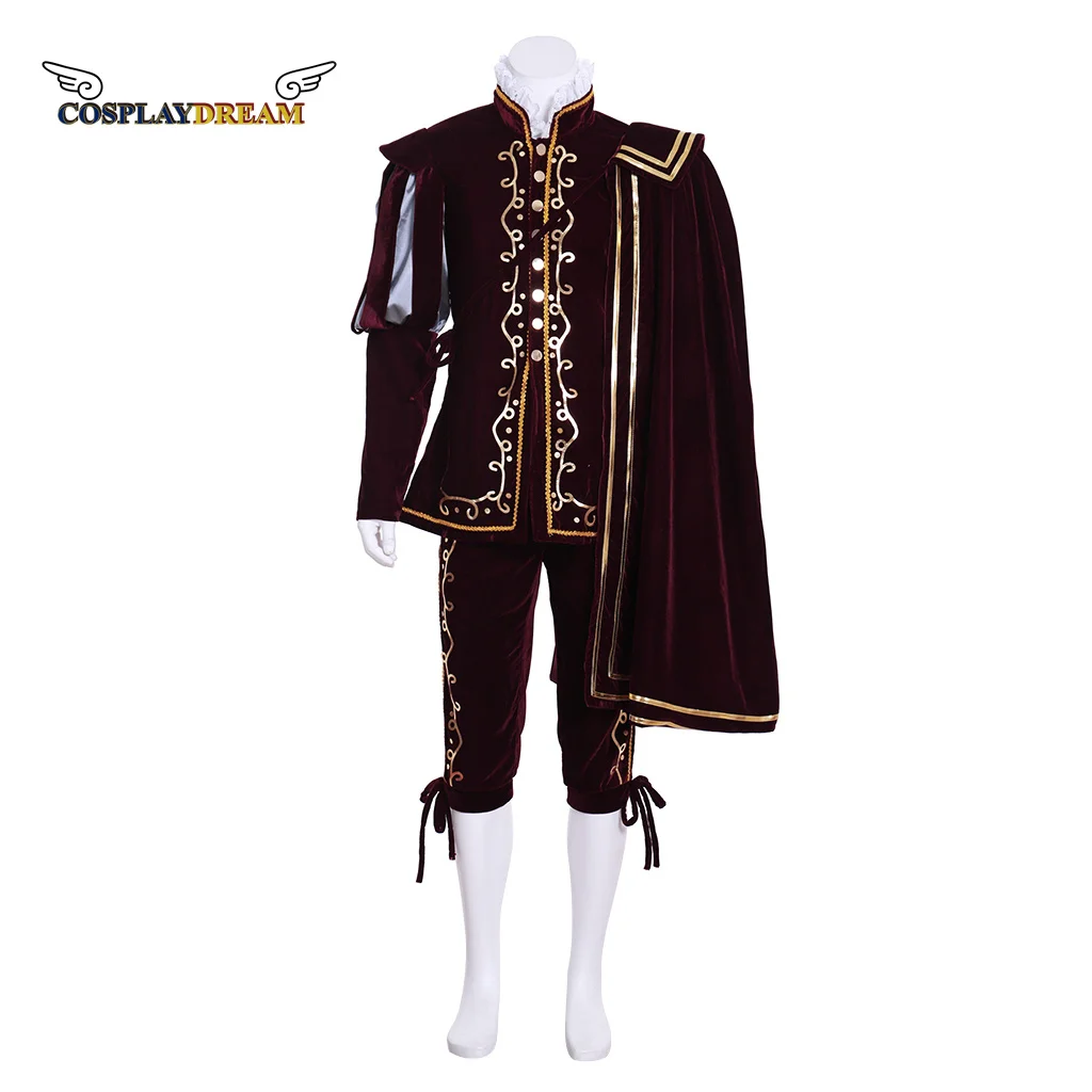 Tudor Elizabeth Warrior Cosplay Costume Prince Kings Costume Suit Cloak Rococo Colonial Medieval Mens Costume