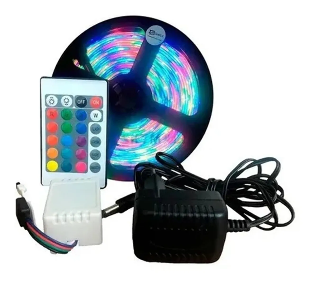 3528 Rgb Led Tape Roll 5 Meters 300 Leds Silicone Double Face Ip65 Various Colors Water Proof Bivolt With Control + 2A Source