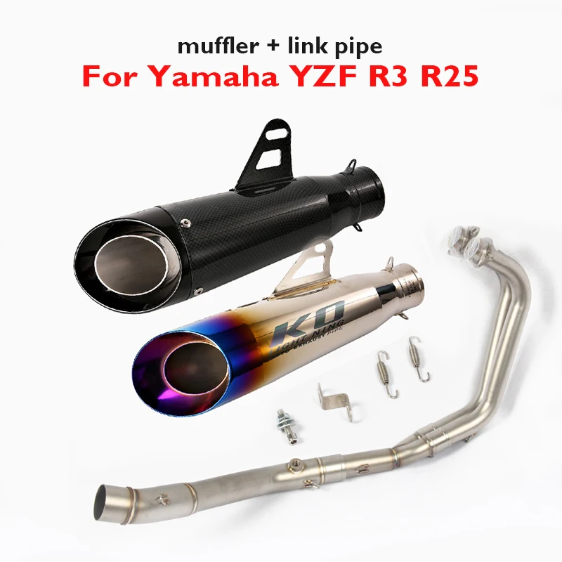 

For Yamaha YZF R25 R3 Slip on Exhaust System Motorcycle Exhaust Tip Muffler Front Header Connection Link Pipe