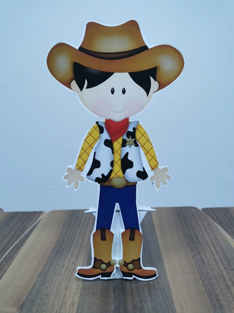 Cowboy Kid Foam-board Cutout Standee with Cardboard Stand, Kids Birthday Decoration, Western and Cowboy Concept Party Supplies