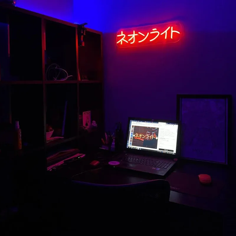 Letrero de neón de personajes japoneses personalizados, tablero de letras LED flexible, decoración colgante de pared, póngase en contacto con el vendedor antes de realizar el pedido