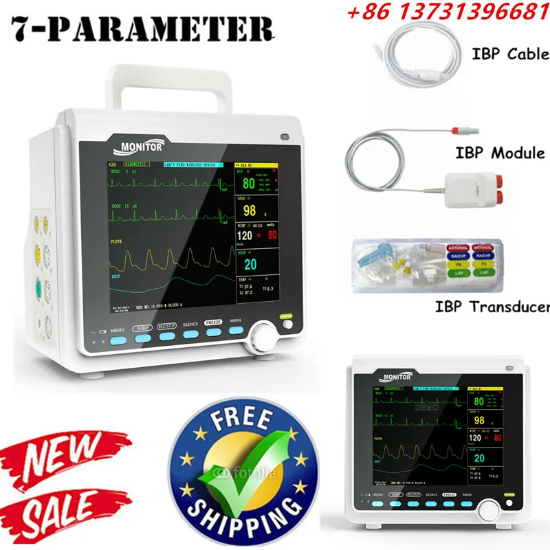 

CONTEC 8" Vital Signs Patient Monitor ICU CCU Use CMS6000 with IBP 6 Parameters ECG NIBP RESP SPO2 PR Temp CMS6000