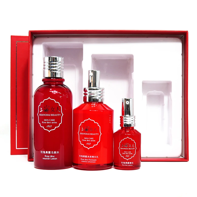 Shanghai Beauty Rose Dew Facial Essence Set Enhances Absorption Radiating Natural Youthful Vitality Penetrates And Hydrates