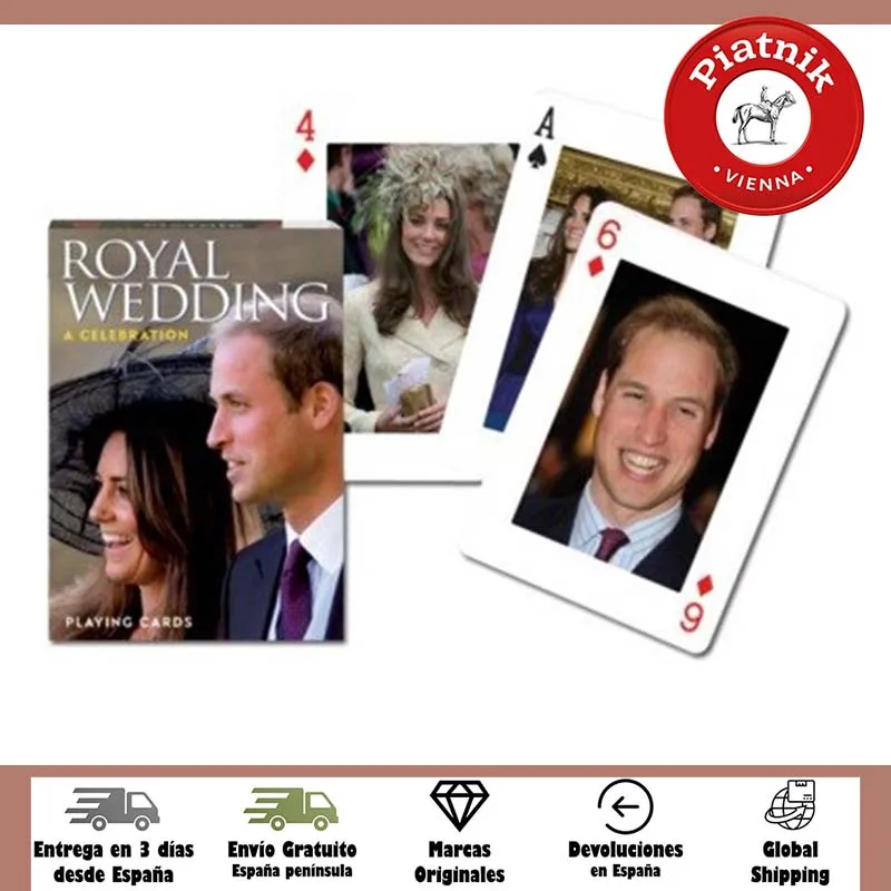 Piatnik, poker deck, 54 cards, royal wedding, Prince William, Kate Middleton, photographs, history,