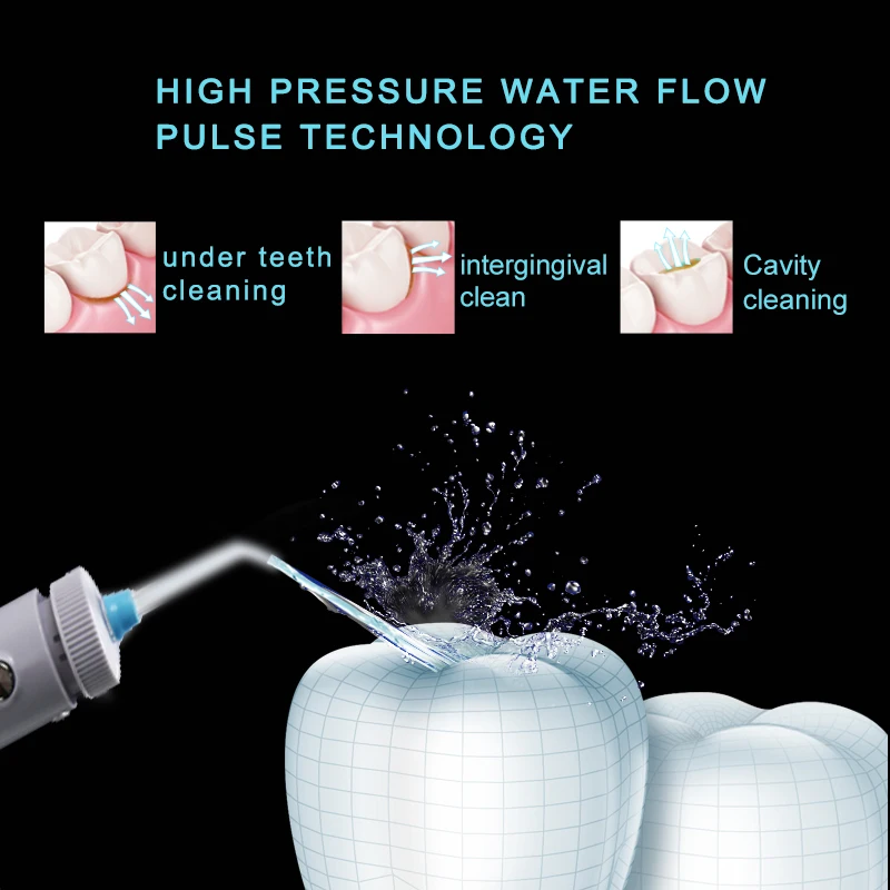 600Ml Răng Miệng Irrigator Điện Di Động Nha Khoa Nước Flosser Bình Chứa Nước Dung Tích Lớn Chống Nước Răng + Tặng 6 Phản Lực Răng Miệng chăm Sóc