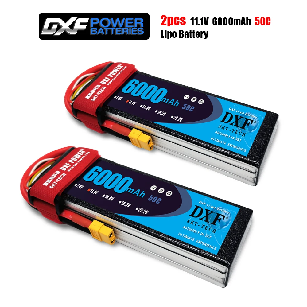 DXF Power 3S 11.1v 6000mah 50c RC lipo battery for rc airplane helicopter Li-ion batteria AKKU cell car Done Fpv