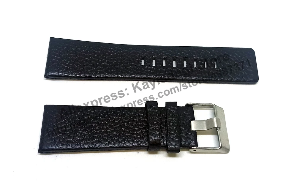 27mm Black Leather Watch Band Strap - Comp Diesel DZ2039 , DZ2064 , DZ2062 image 3