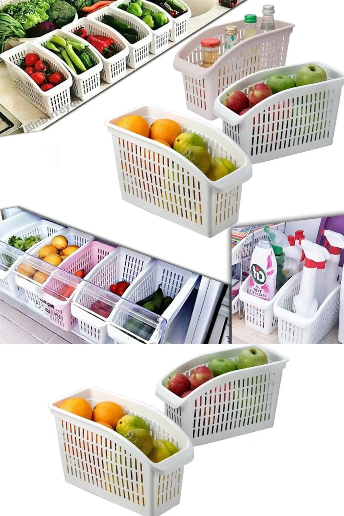 5pcs Adjustable Stretchable Refrigerator Organizer Storage Box Drawer Rangement Fridge Fresh Spacer Layer Rack Bag Closet