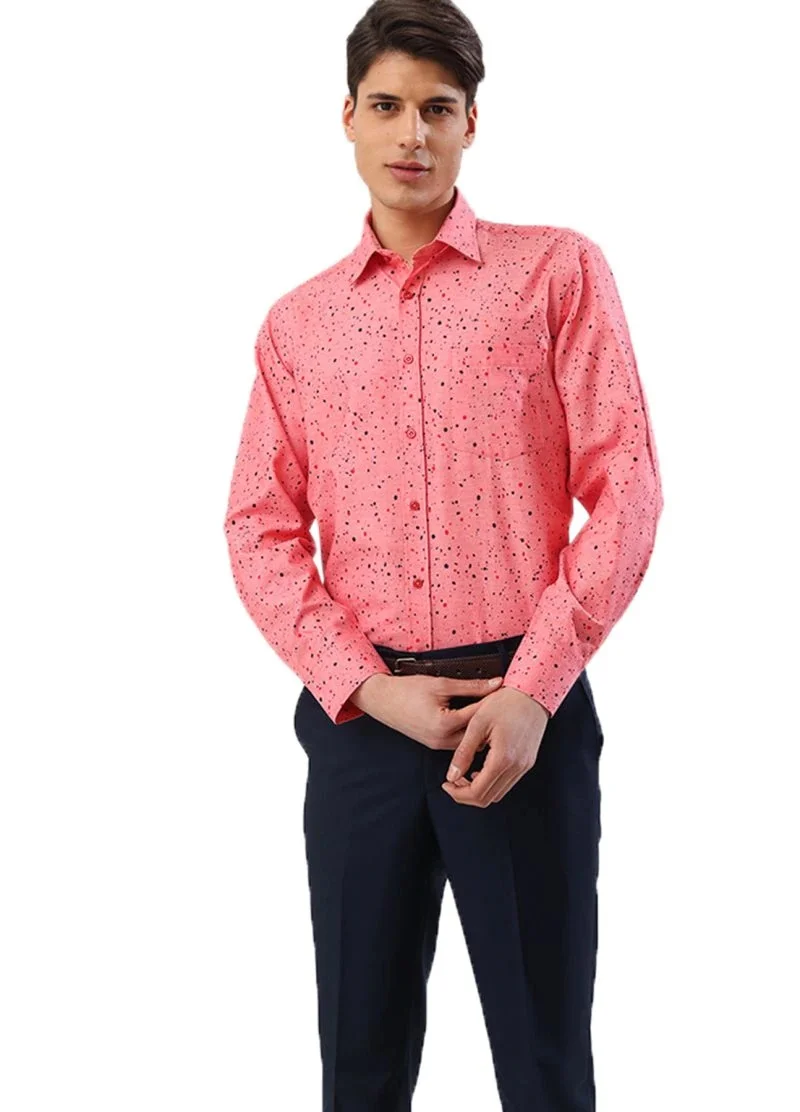 Pink Long Sleeve Mens Shirt Regular Printed Plaid Polka Dot Men Shirts Men Fashion Casual Shirts For Men New Made turkey Varetta