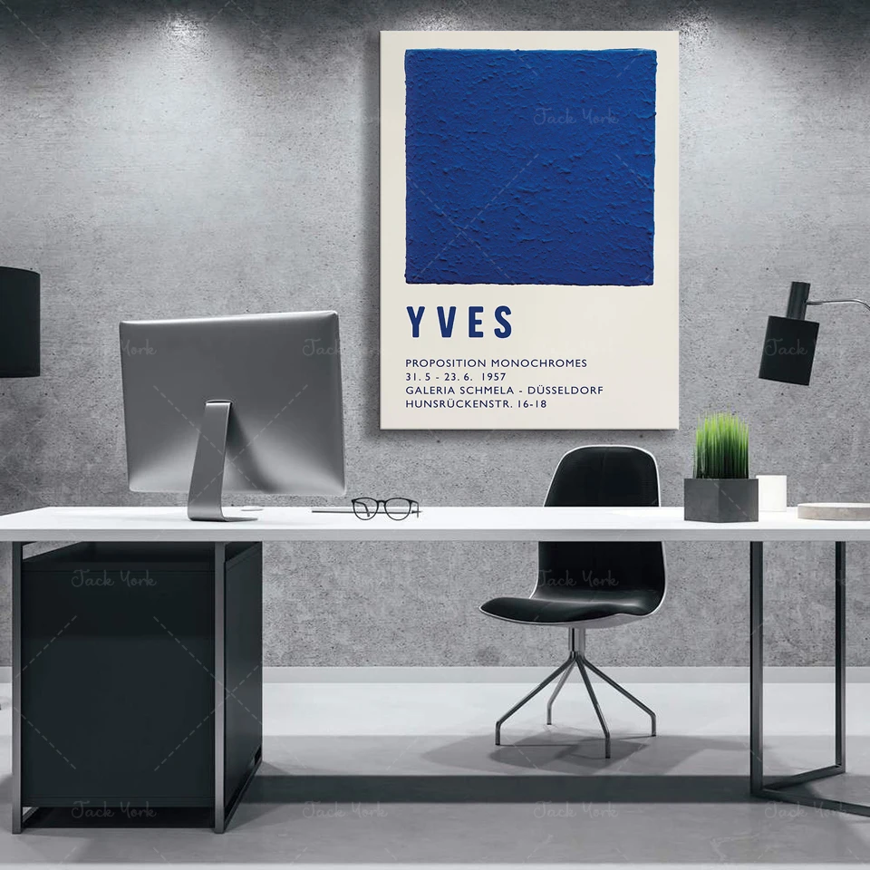 ملصق معرض كلاين بلو - Yves Klein 1957 Дurseldorf أحادي اللون - فن قابل للطباعة - الفن الفرنسي الحديث