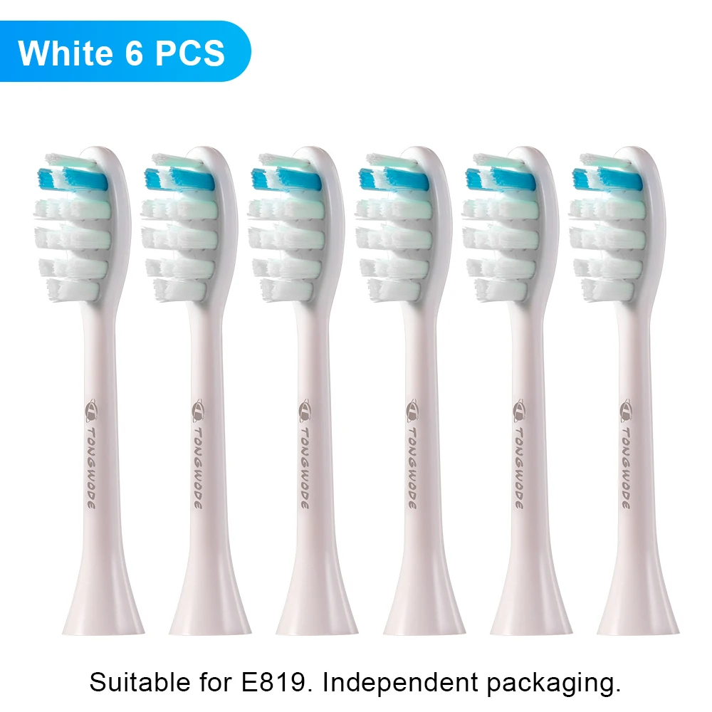 Replacement Brush Heads For TONGWODE E819 E810 EC810 Ultrasonic Electric Toothbrush Soft Bristle Nozzles with Sealed Package