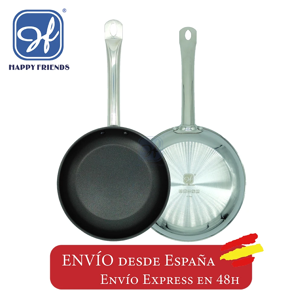 Non-stick Stainless Steel Induction Frying Pan (Ø18/20/22/24/26/28/30cm) PFOA Free Set of 2 and 3 Pieces Happyfriends