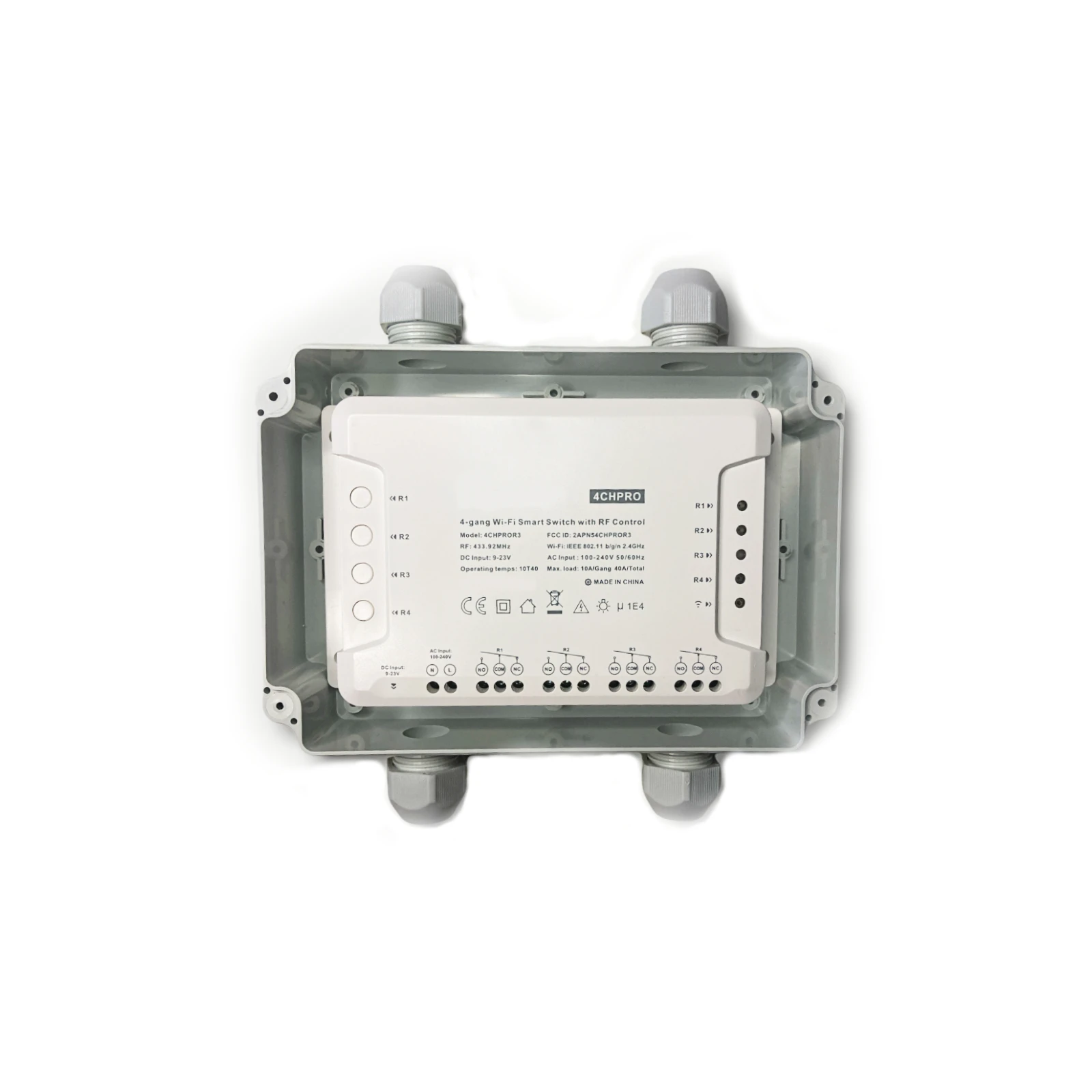 Caixa de cerco plástico para apple homekit sonof 4ch esp8266 relé ip67 projeto eletrônico cabo caso glândula iot google casa inteligente