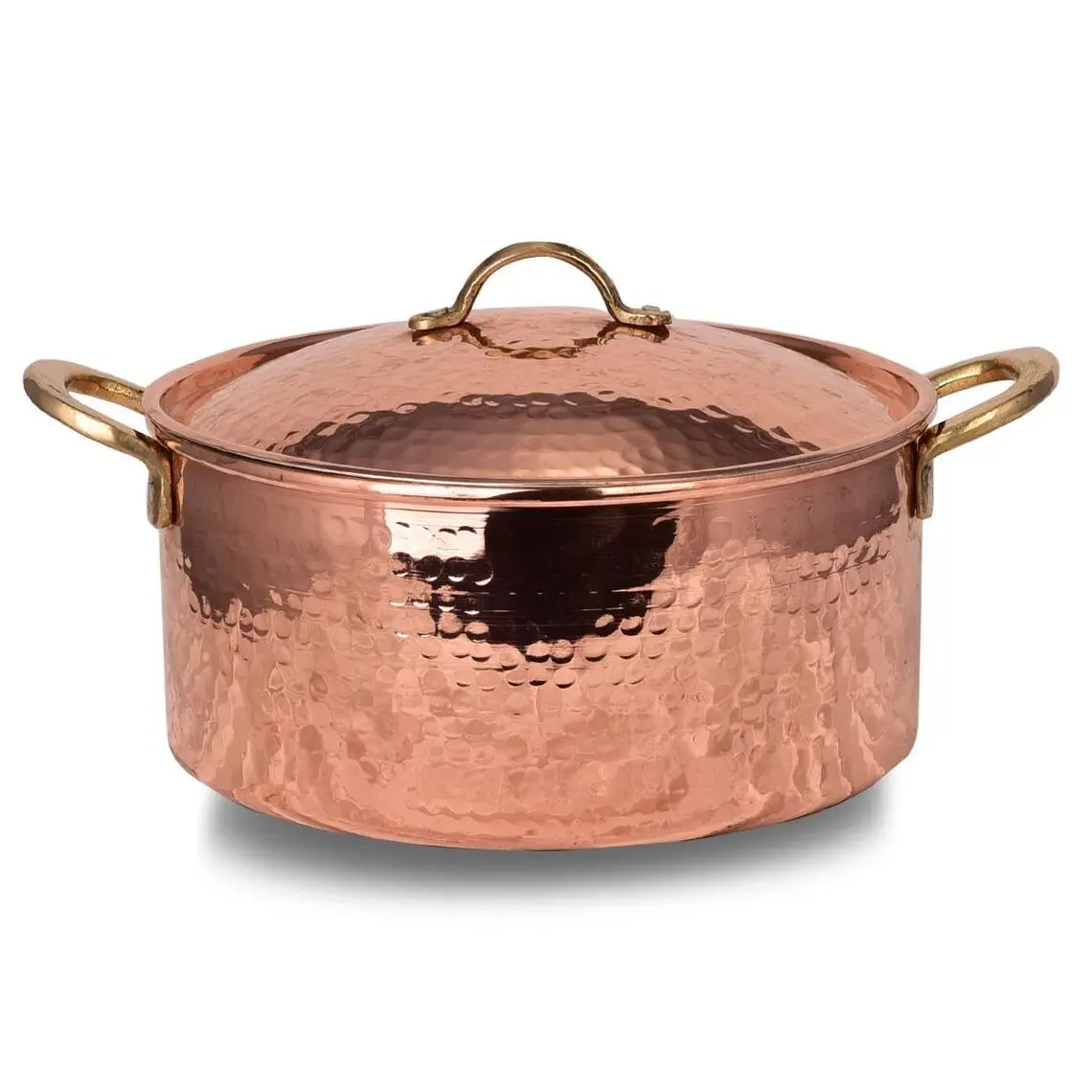 Italian Design Copper Cooking Pot Lid Handmade 100% Pure Copper High Quality Heat Resistant Cookware Foodsafe High Heat Transfer