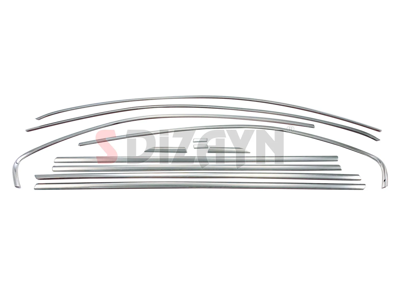 S Dizayn For Volkswagen Jetta Chrome Window Frame Cover Trim Stainless Steel 12 Pcs Exterior Car Accessories Parts Auto Products