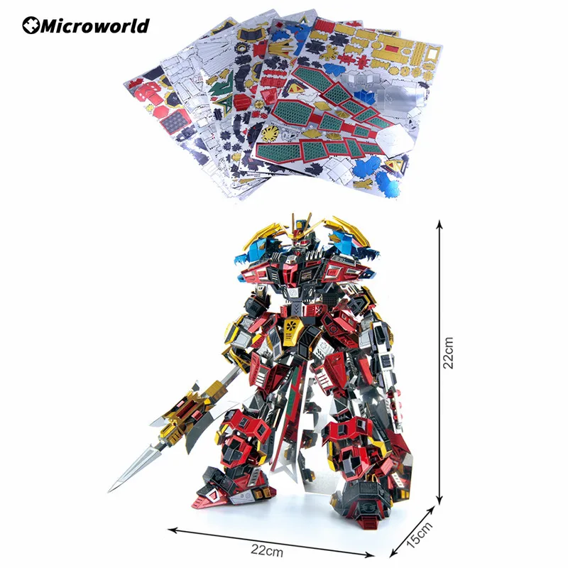 Microworld 3D Metal Styling Puzzle Games Romance Of The Three Kingdoms Lu Bu Model Kits DIY Jigsaw Toys Christams Gift For Adult