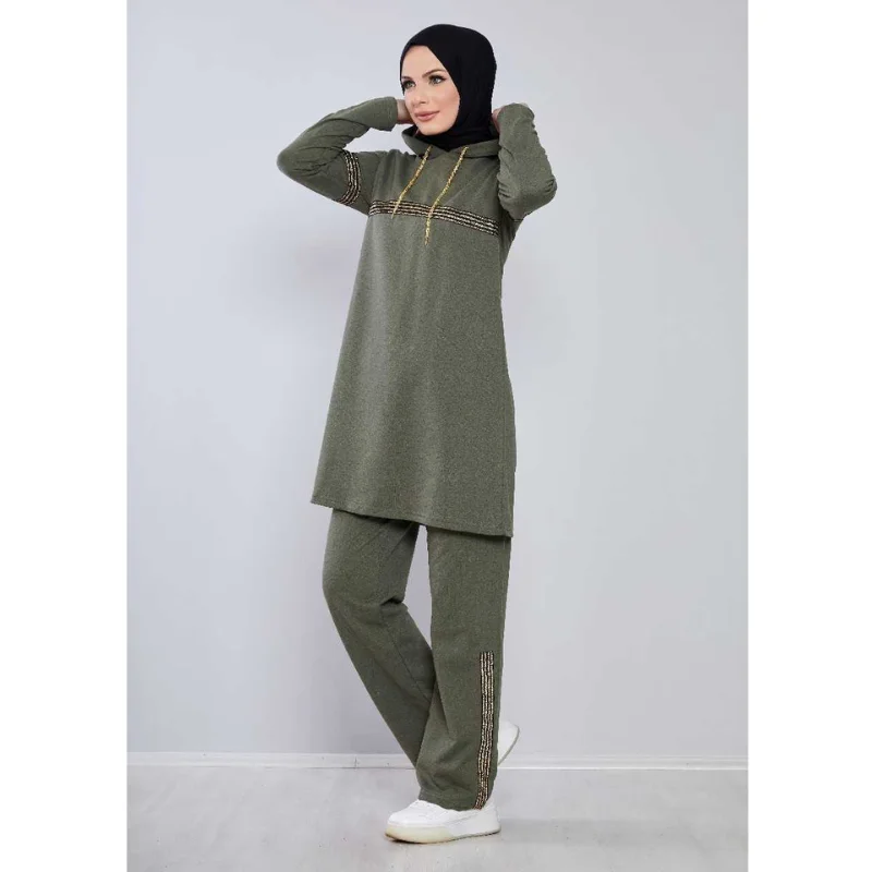 Muslim Double Tracksuit Robe Women\'s Plus Size Dress turkish clothes for women European Clothing Dubai Turkey Muslim Sets Clothe