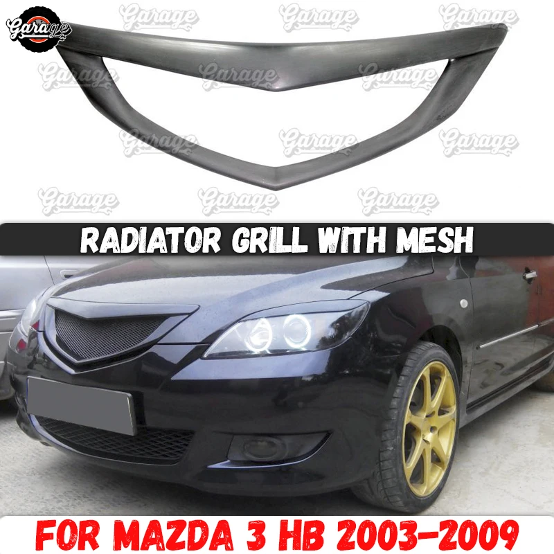 

Чехол с решеткой радиатора для Mazda 3 HB BK 2003-2009, полоски, стильные аксессуары из АБС-пластика, комплект защитного кузова, тюнинг автомобиля