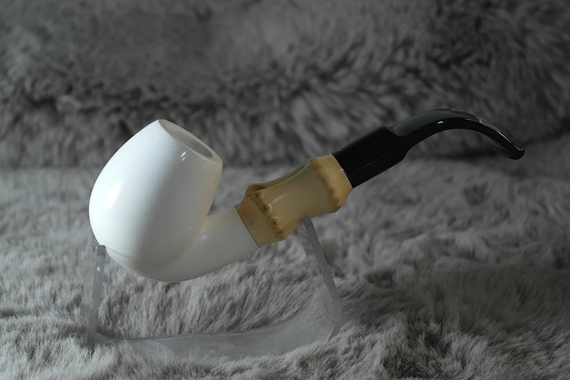 Handmade Block Meerschaum Billiard Bamboo Pipe