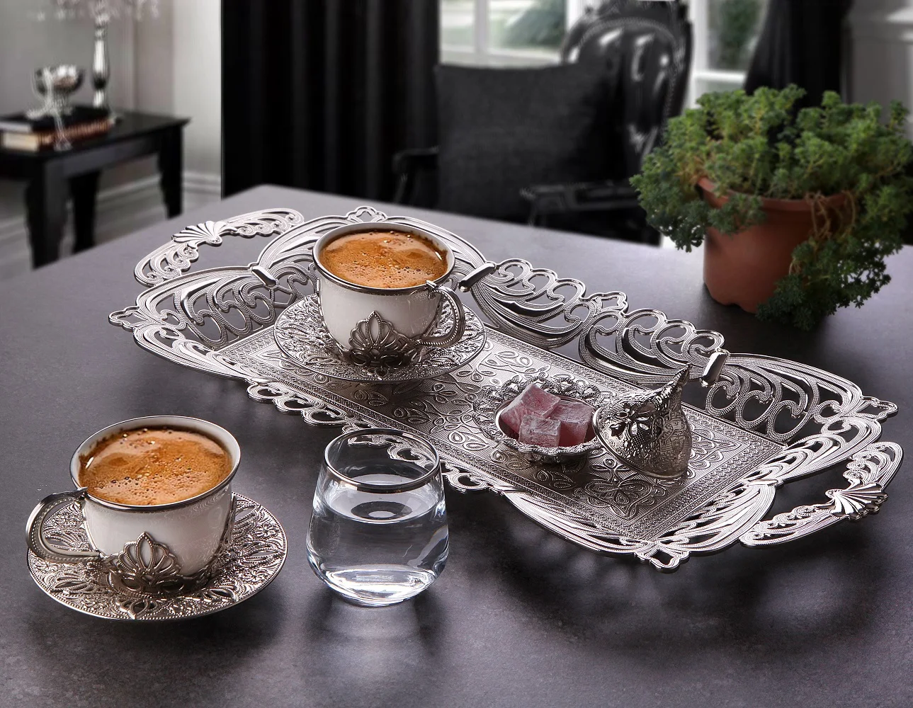 

Coffee Set For Married Couples Silver